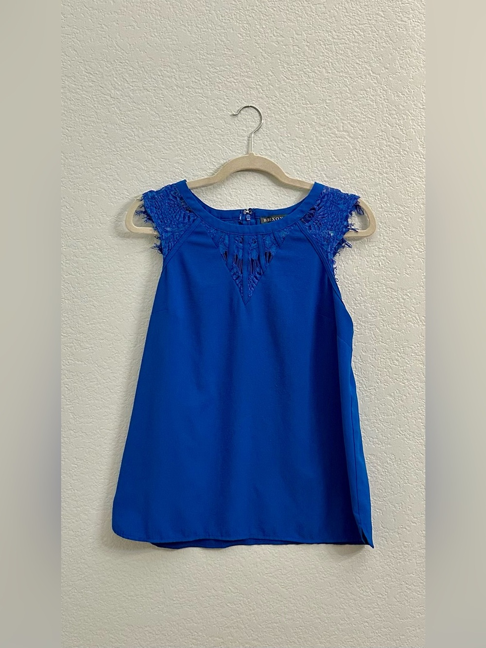 Brixon Ivy Cobalt Blue Lace Blouse Top Size M